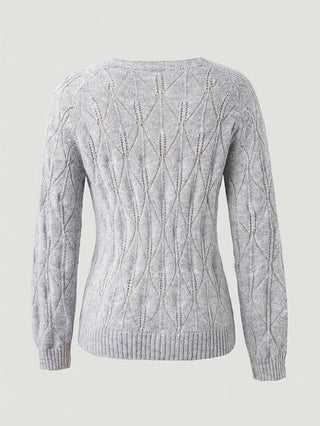 Women's Faux Mink Pearl-Effect Button Cardigan