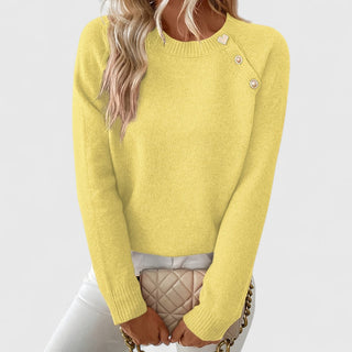 Women's Button Shoulder Crew Sweater