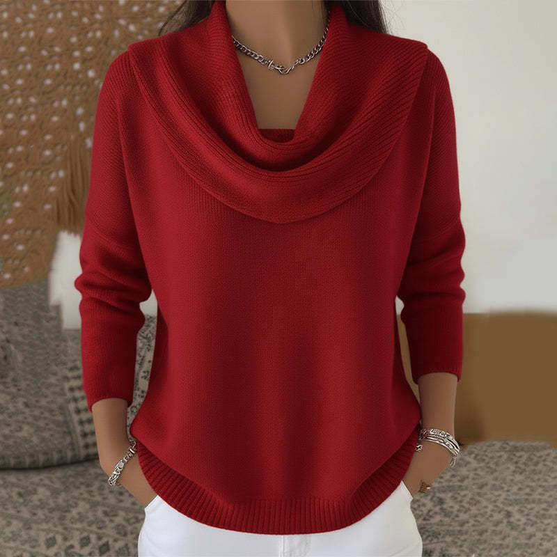 Women's Relaxed Cowl Neck Knit Sweater