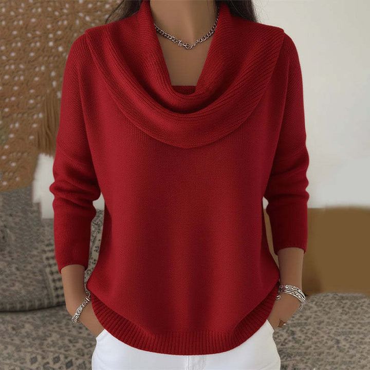 Women's Relaxed Cowl Neck Knit Sweater