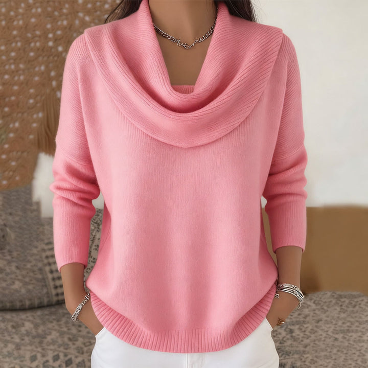 Women's Relaxed Cowl Neck Knit Sweater
