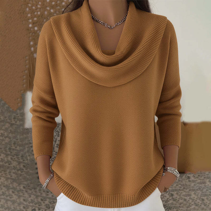 Women's Relaxed Cowl Neck Knit Sweater
