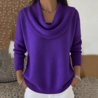 Women's Relaxed Cowl Neck Knit Sweater