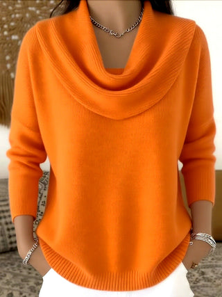 Women's Relaxed Cowl Neck Knit Sweater