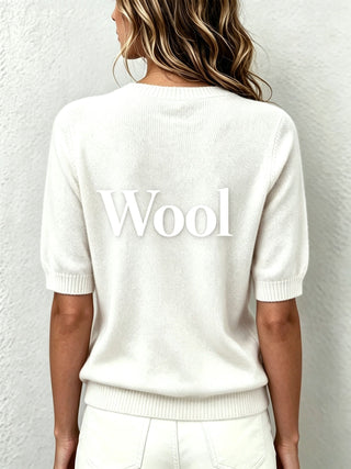Women's Soft-Knit Short-Sleeve V-Neck Sweater