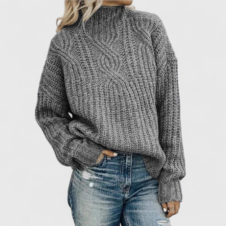 Women's Cable Knit Balloon Sleeve Sweater