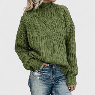 Women's Cable Knit Balloon Sleeve Sweater