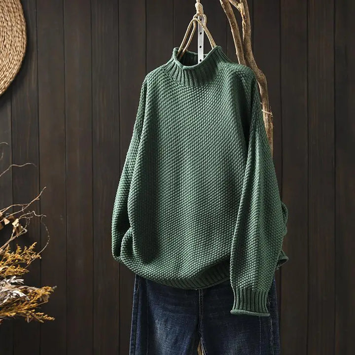 Women's Oversized Mock Neck Knit Sweater