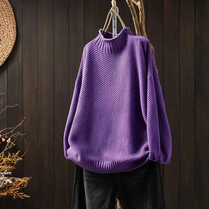Women's Oversized Mock Neck Knit Sweater