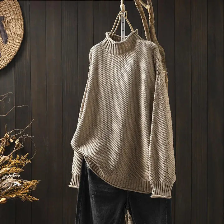 Women's Oversized Mock Neck Knit Sweater