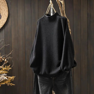 Women's Oversized Mock Neck Knit Sweater