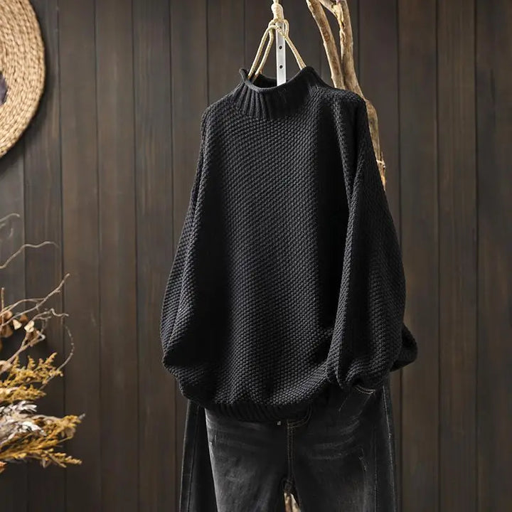 Women's Oversized Mock Neck Knit Sweater