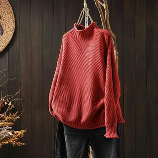 Women's Oversized Mock Neck Knit Sweater