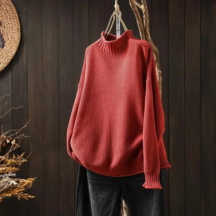 Women's Oversized Mock Neck Knit Sweater