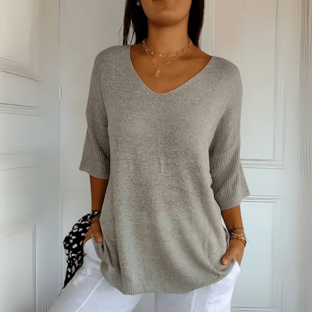 Women's V-Neck Loose Knit Sweater