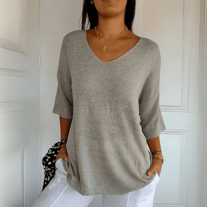 Women's V-Neck Loose Knit Sweater