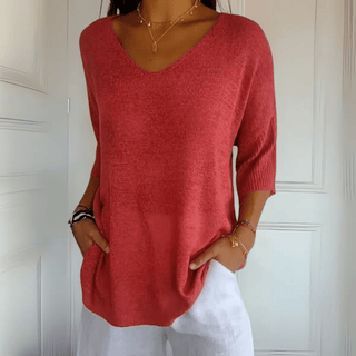 Women's V-Neck Loose Knit Sweater