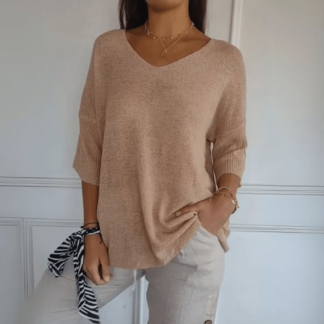 Women's V-Neck Loose Knit Sweater