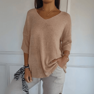 Women's V-Neck Loose Knit Sweater