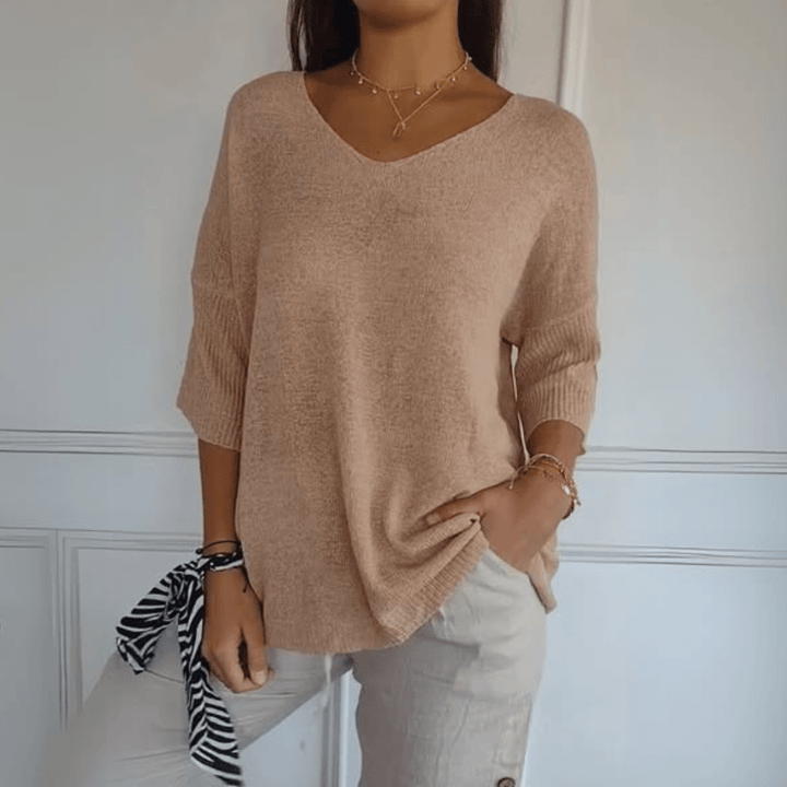 Women's V-Neck Loose Knit Sweater