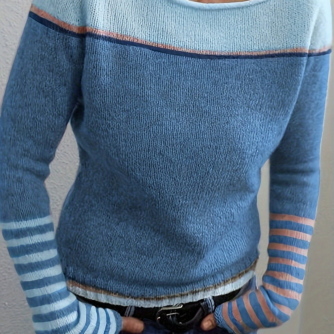 Women's Colourblock Boat Neck Sweater