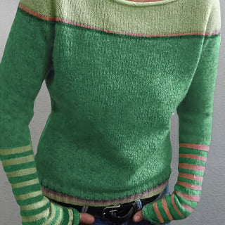 Women's Colourblock Boat Neck Sweater