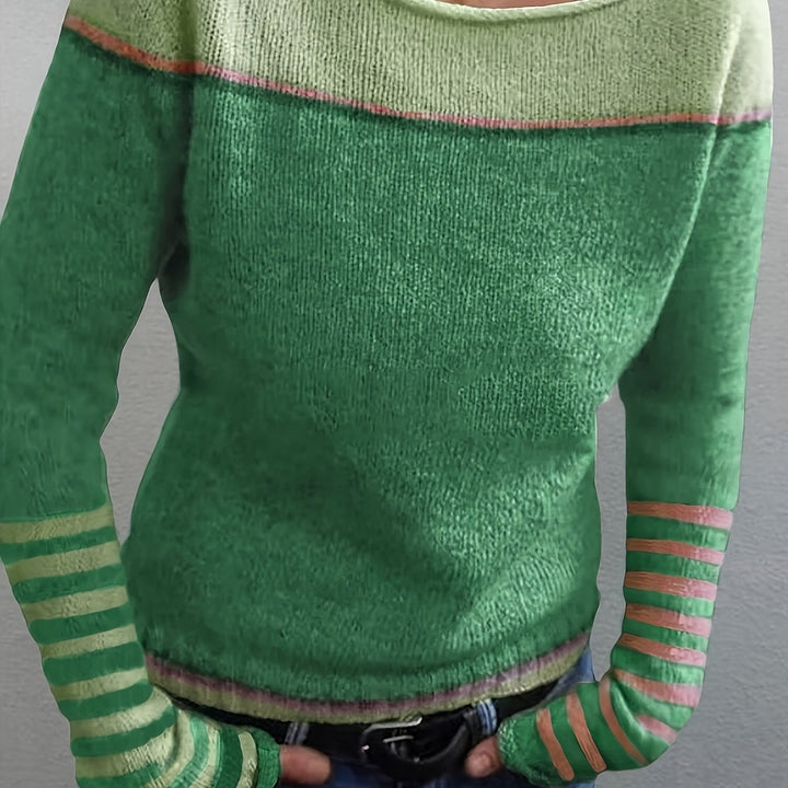Women's Colourblock Boat Neck Sweater