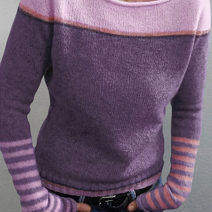 Women's Colourblock Boat Neck Sweater