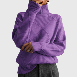 Women's Roll Neck Seam Detail Sweater