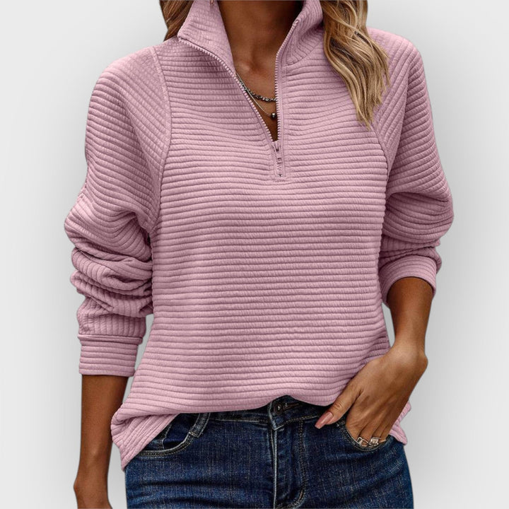Women's Ribbed Quarter-Zip Sweater