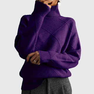 Women's Roll Neck Seam Detail Sweater