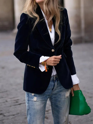 Women's Elegant Velvet Blazer