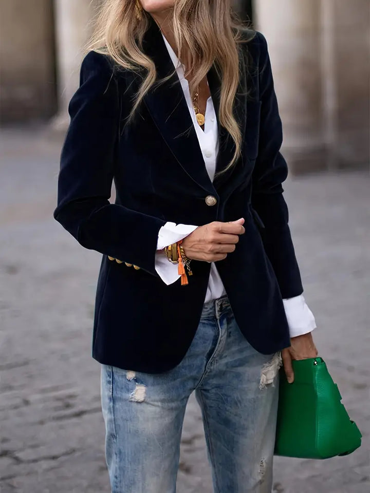 Women's Elegant Velvet Blazer
