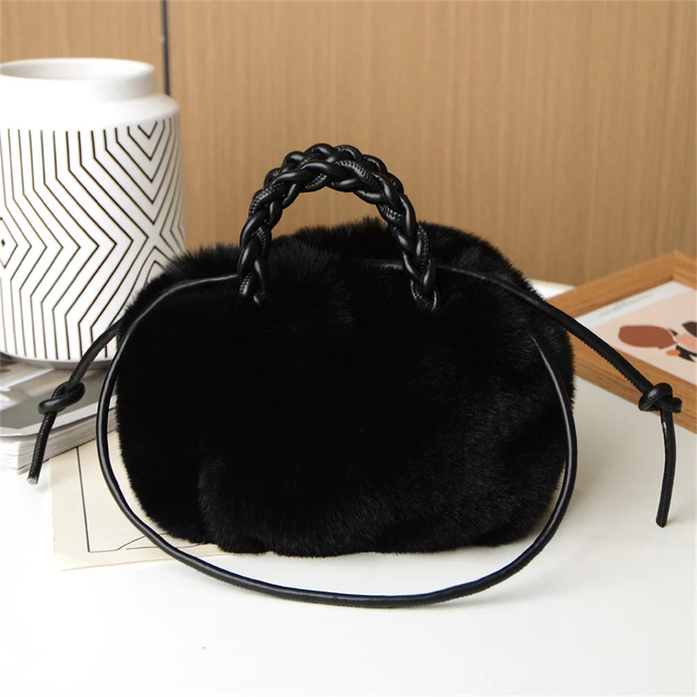 Plush Pumpkin Shoulder Tote