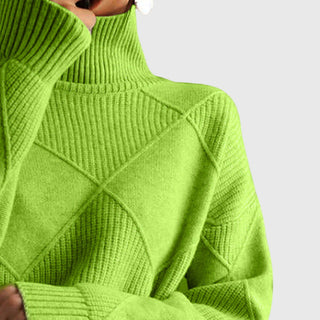 Women's Roll Neck Seam Detail Sweater