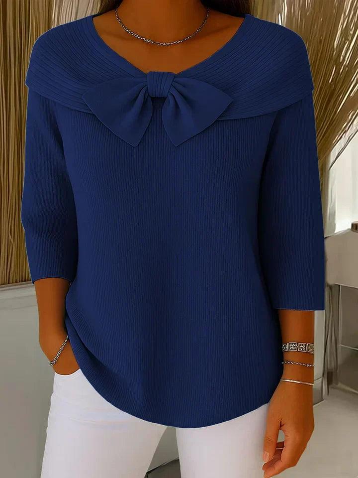 Women's Bow Detail Round Neck Sweater