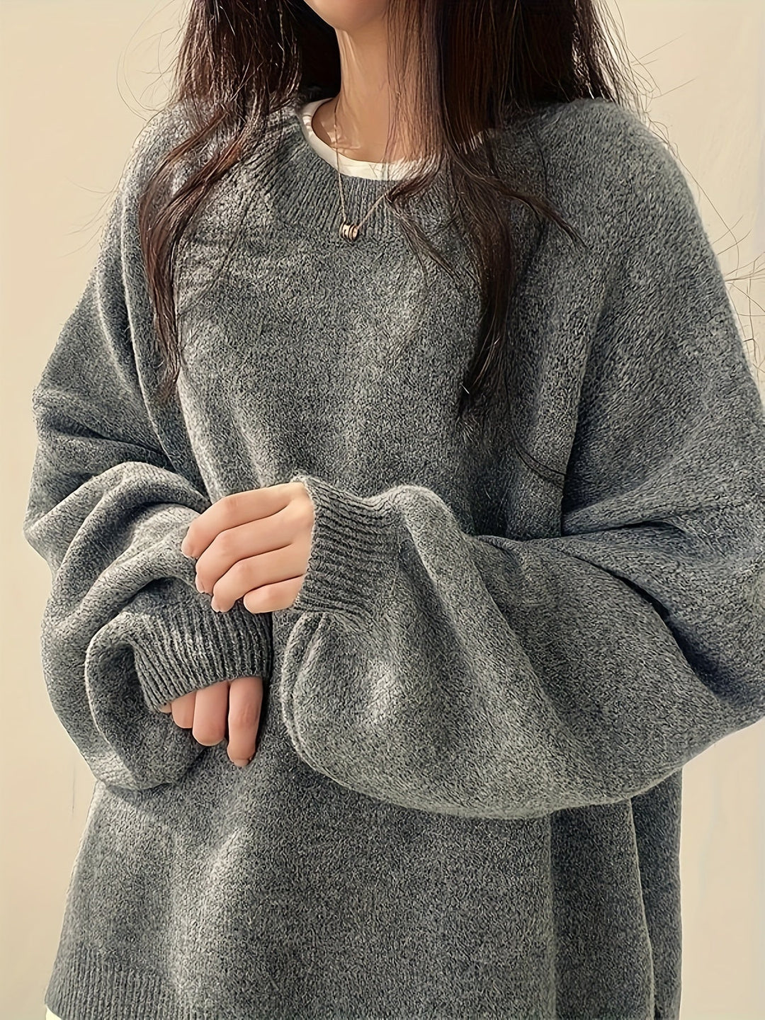 Women's Balloon Sleeve Crew Sweater