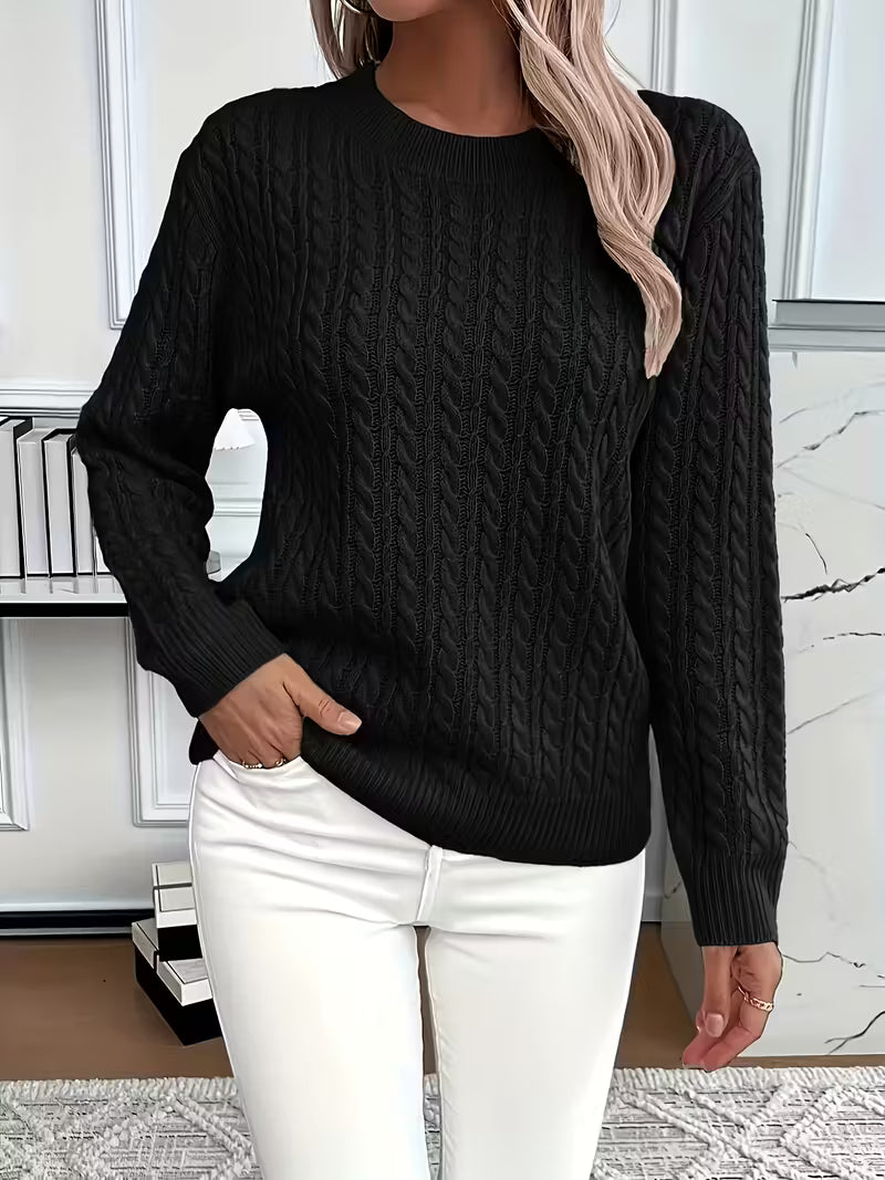 Women's Cable Knit Crew Sweater