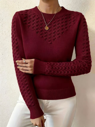 Women's Pointelle Crew Neck Sweater