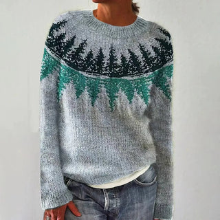 Women's Patterned Wide Neck Sweater