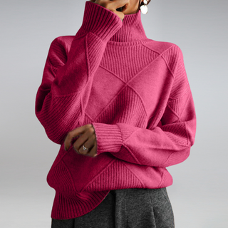 Women's Chunky Knit Oversized Turtleneck Sweater