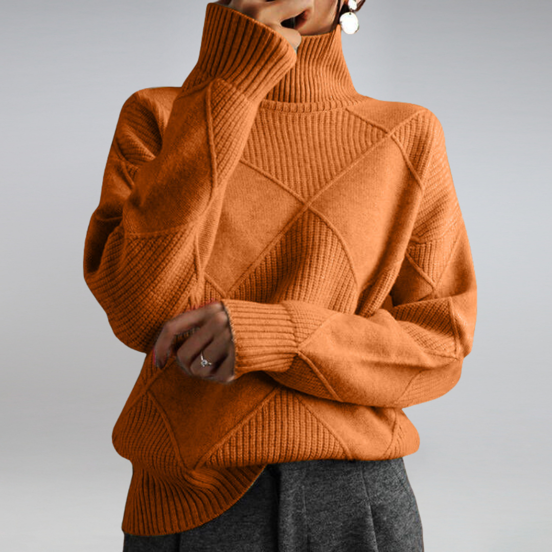Women's Chunky Knit Oversized Turtleneck Sweater