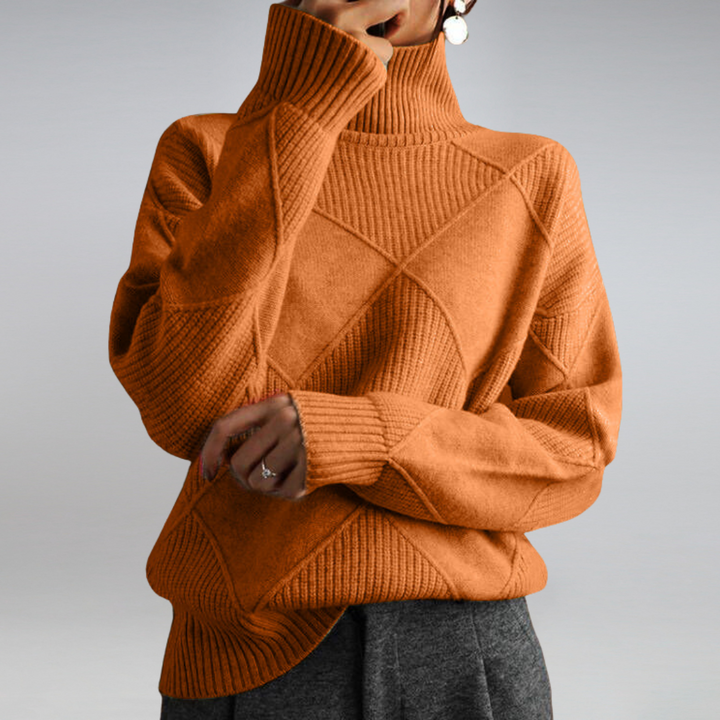 Women's Chunky Knit Oversized Turtleneck Sweater