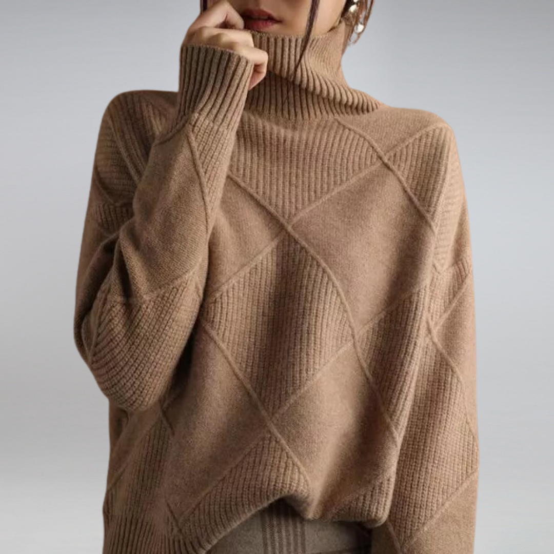 Women's Chunky Knit Oversized Turtleneck Sweater