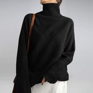 Women's Chunky Knit Oversized Turtleneck Sweater