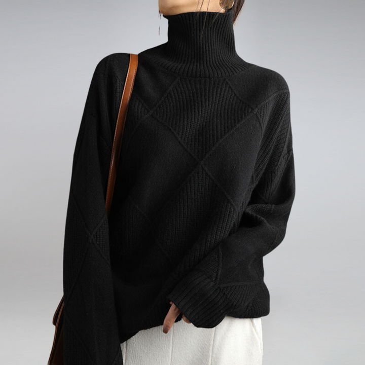 Women's Chunky Knit Oversized Turtleneck Sweater