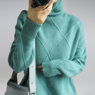 Women's Chunky Knit Oversized Turtleneck Sweater