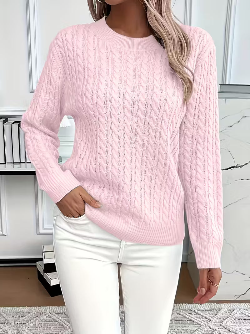 Women's Cable Knit Crew Sweater
