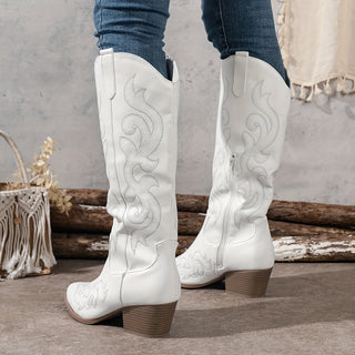 Women's Cowboy Knee-High Block Heel Boots