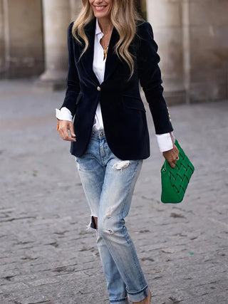 Women's Elegant Velvet Blazer
